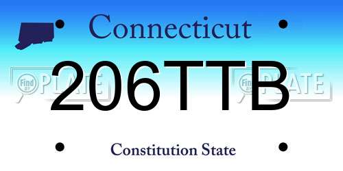 206TTB Connecticut License Plate