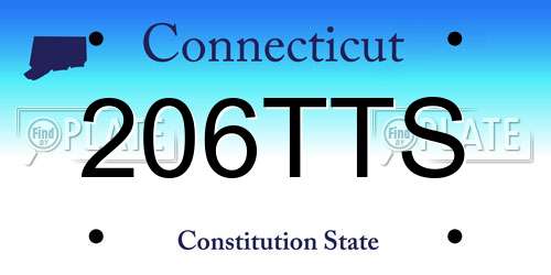206TTS Connecticut License Plate