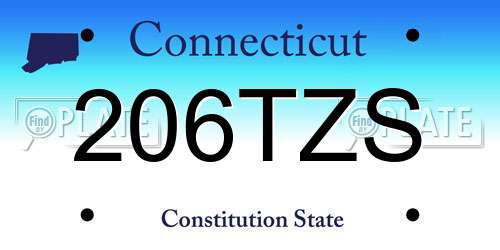 206TZS Connecticut License Plate