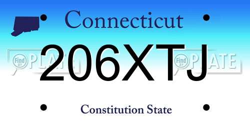 206XTJ Connecticut License Plate