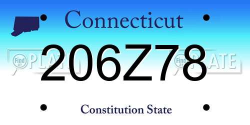 206Z78 Connecticut License Plate
