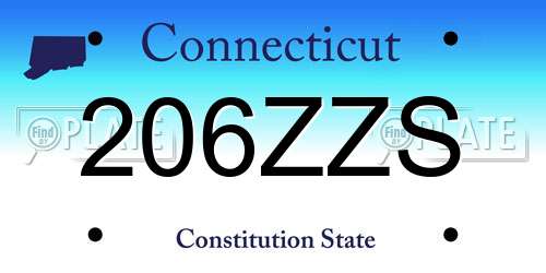 206ZZS Connecticut License Plate