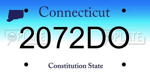 2072DO Connecticut License Plate