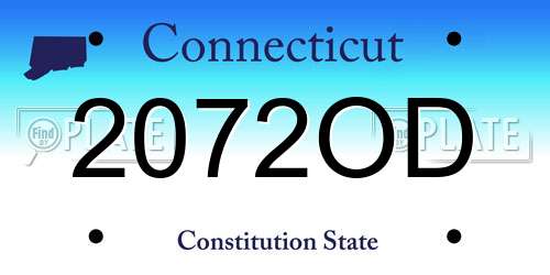 2072OD Connecticut License Plate