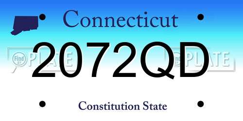 2072QD Connecticut License Plate