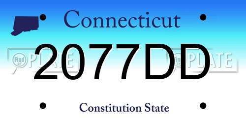 2077DD Connecticut License Plate