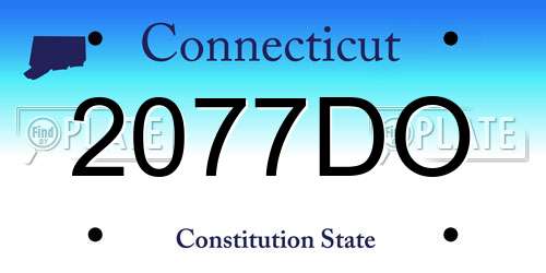 2077DO Connecticut License Plate