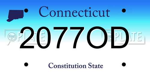 2077OD Connecticut License Plate
