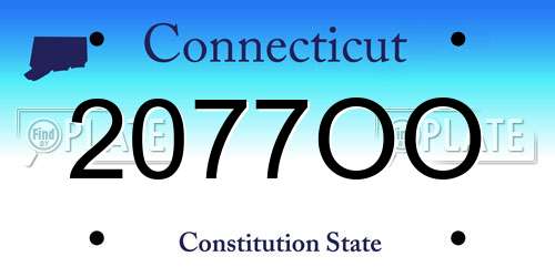 2077OO Connecticut License Plate