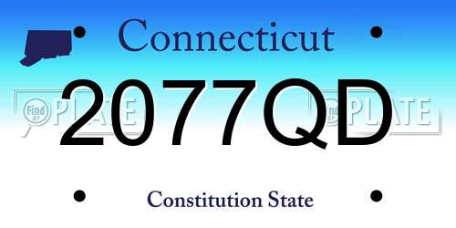 2077QD Connecticut License Plate