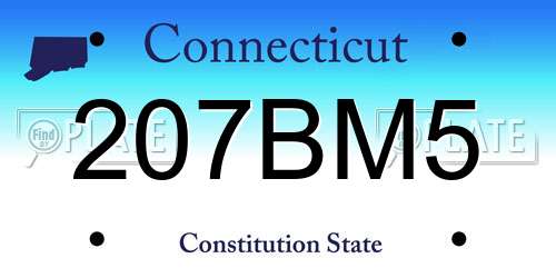 207BM5 Connecticut License Plate