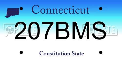207BMS Connecticut License Plate