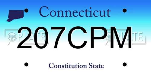207CPM Connecticut License Plate