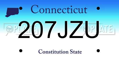 207JZU Connecticut License Plate