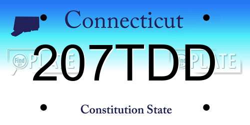 207TDD Connecticut License Plate