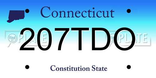 207TDO Connecticut License Plate