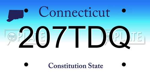 207TDQ Connecticut License Plate