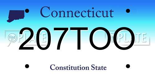 207TOO Connecticut License Plate