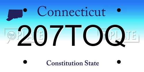 207TOQ Connecticut License Plate