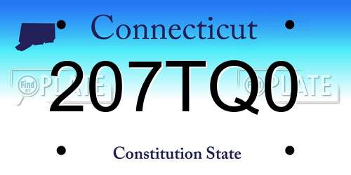 207TQ0 Connecticut License Plate