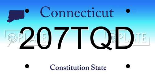 207TQD Connecticut License Plate
