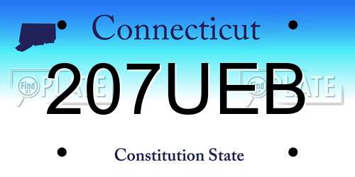207UEB Connecticut License Plate