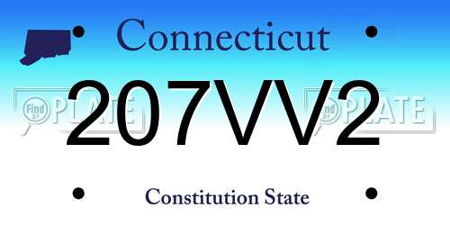 207VV2 Connecticut License Plate