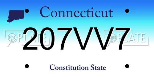 207VV7 Connecticut License Plate