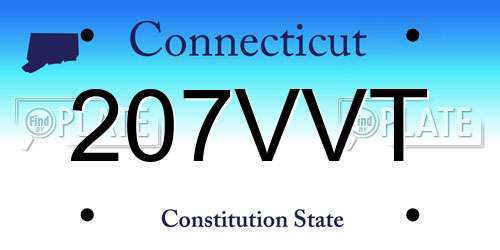 207VVT Connecticut License Plate