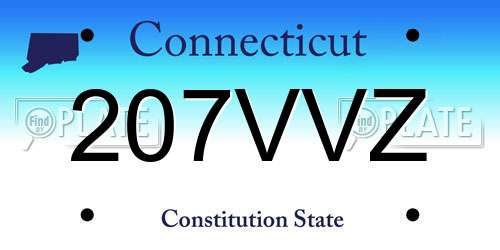 207VVZ Connecticut License Plate