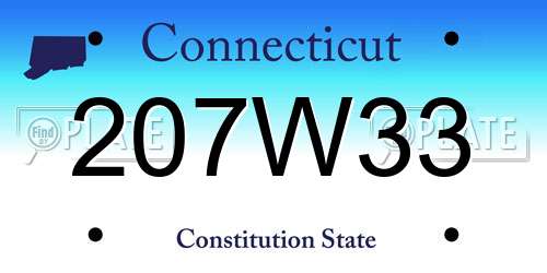 207W33 Connecticut License Plate