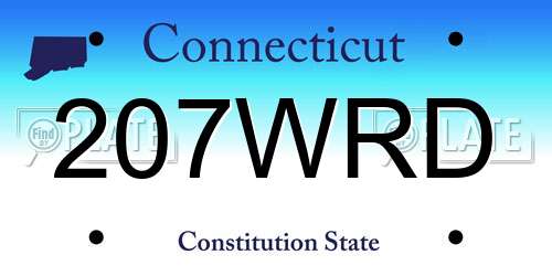 207WRD Connecticut License Plate