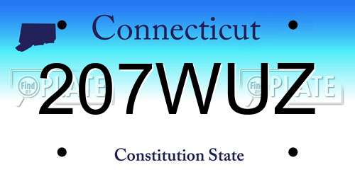 207WUZ Connecticut License Plate