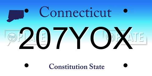 207YOX Connecticut License Plate