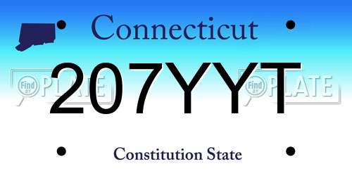 207YYT Connecticut License Plate