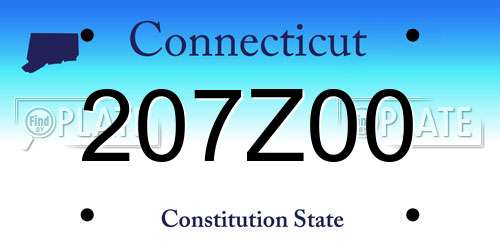 207Z00 Connecticut License Plate