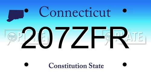 207ZFR Connecticut License Plate