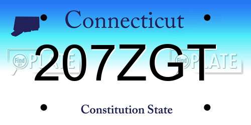 207ZGT Connecticut License Plate