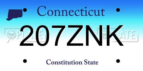 207ZNK Connecticut License Plate