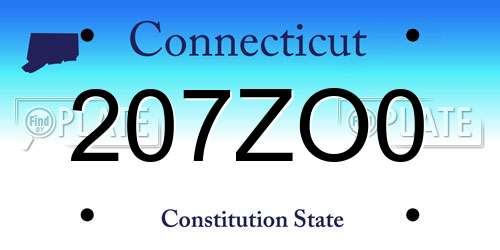 207ZO0 Connecticut License Plate