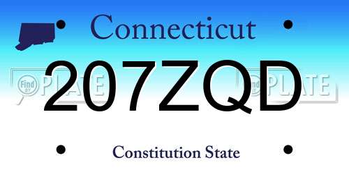 207ZQD Connecticut License Plate