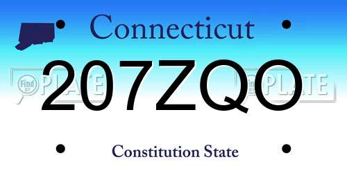 207ZQO Connecticut License Plate