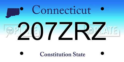 207ZRZ Connecticut License Plate