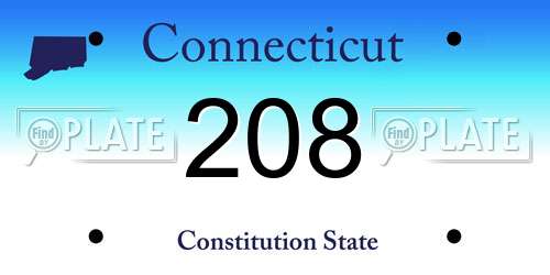 208 Connecticut License Plate