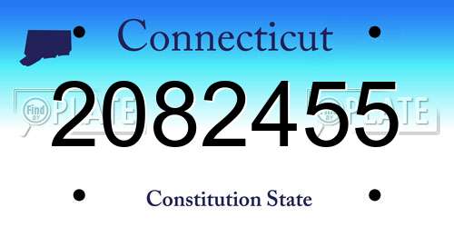 2082455 Connecticut License Plate