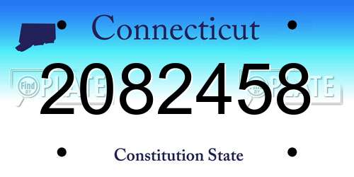 2082458 Connecticut License Plate
