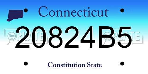 20824B5 Connecticut License Plate