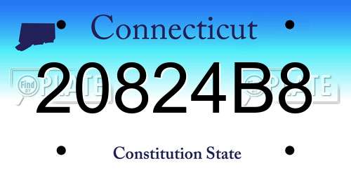 20824B8 Connecticut License Plate