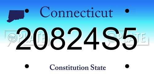 20824S5 Connecticut License Plate