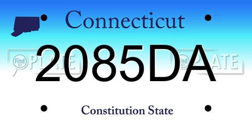 2085DA Connecticut License Plate
